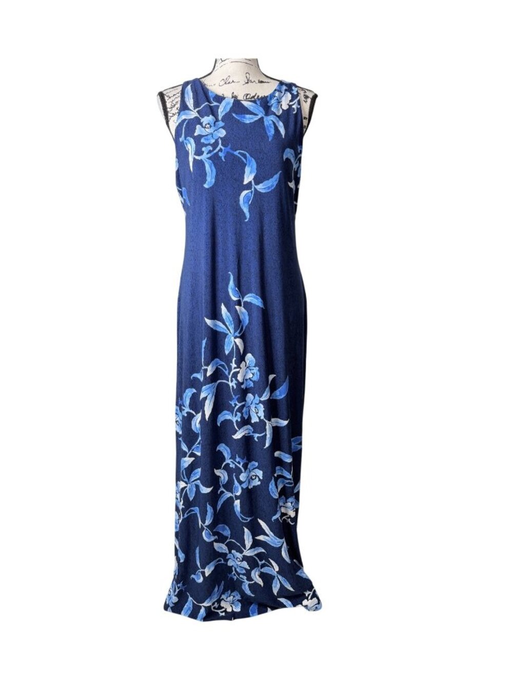 Tommy Bahama Womens Size S Maxi Dress Sleeveless Blue Floral